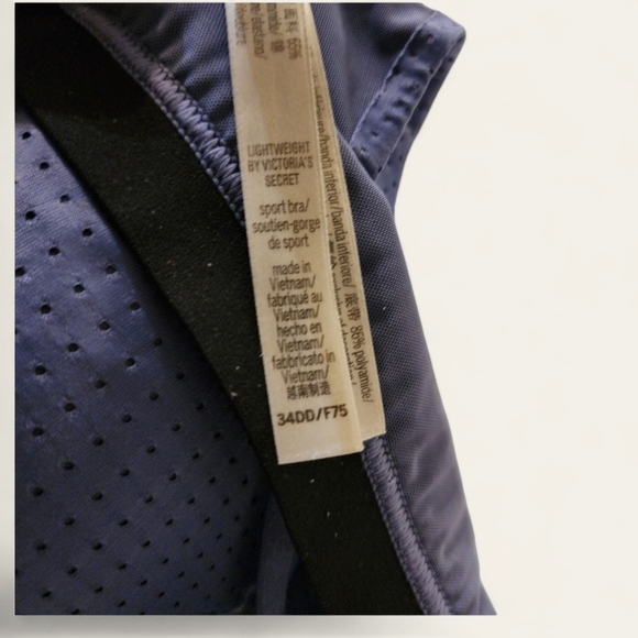 Victoria Sport Lightweight Strappy Padded Sports Bra -‎ 34DD - Blue - Picture 3 of 4